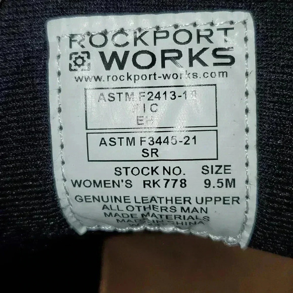 Rockport Work Pulse Tech Work Safety Boots Comp Toe BlackRK778 Women's Size 9.5M - Picture 7 of 11